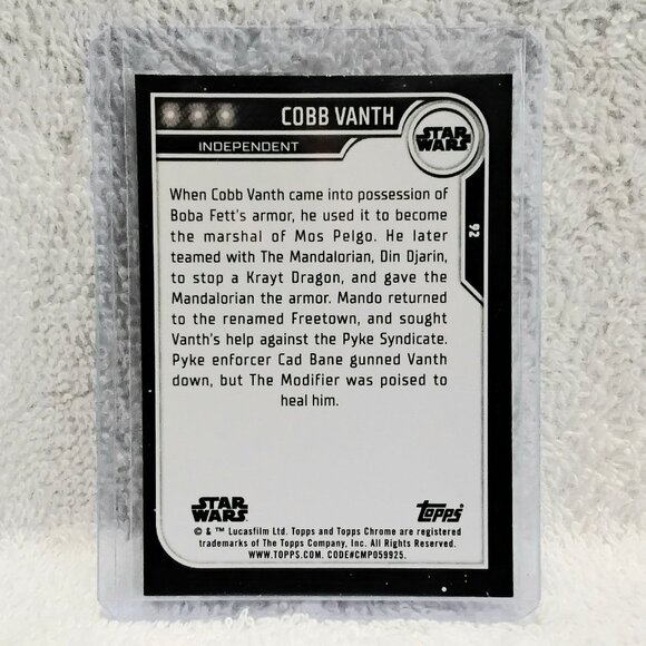 5/$20 Mint 2023.Topps Chrome Cubb Vanth Star Wars Card 92!! - Picture 2 of 2